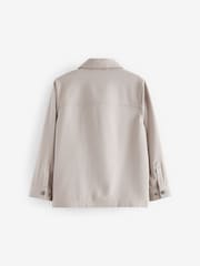 Neutral Smart Zip Through Shacket (3-16yrs) - Image 7 of 9