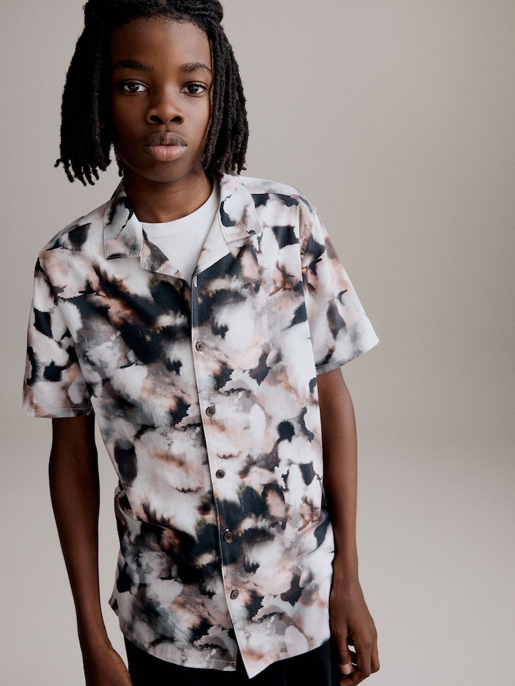 Black Blotch Short Sleeve Printed Shirt (3-16yrs) - Image 1 of 8