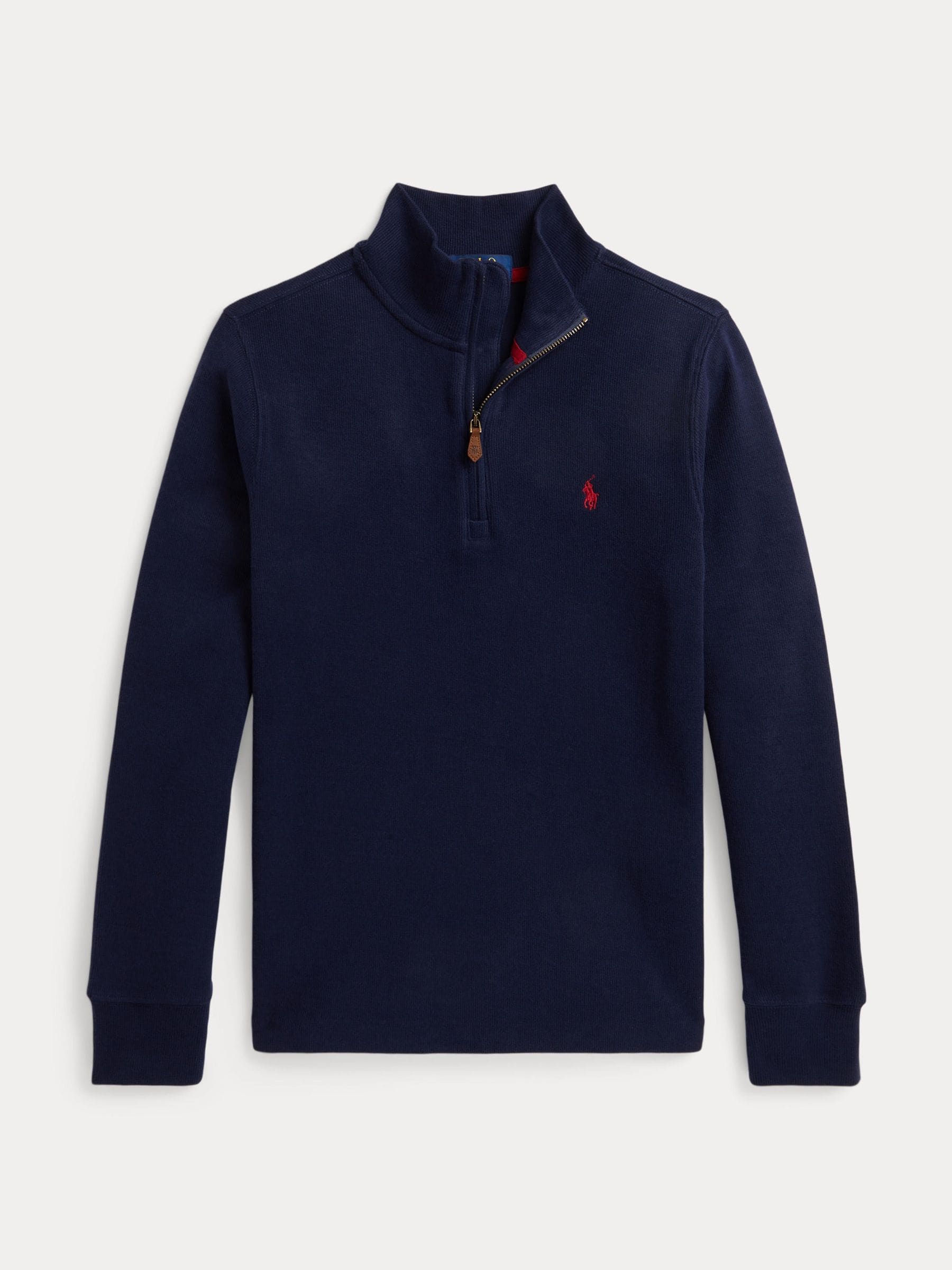 Polo Ralph Lauren White Logo Quarter Zip Jersey Sweatshirt