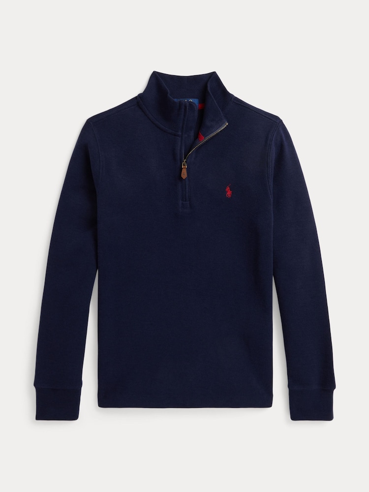 Polo Ralph Lauren logollinen neljännesvetoketjullinen jersey-collegepaita - Kuva 1 / 2