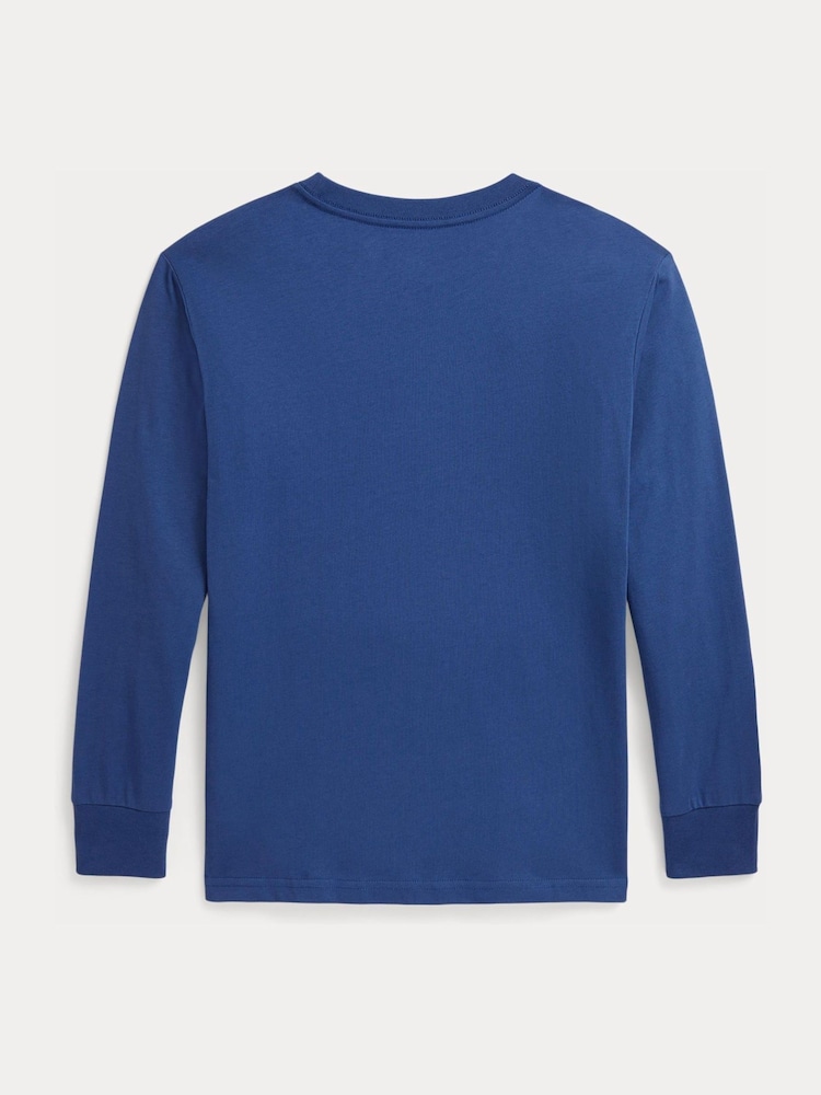 Polo Ralph Lauren Blue Logo Long Sleeve Jersey T-Shirt - Image 2 of 2 Polo Ralph Lauren Blue Logo Long Sleeve Jersey T-Shirt - Image 2 of 2