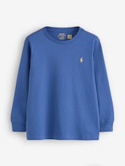 Bleu - T-shirt à manches longues en jersey Polo Ralph Lauren avec logo - Image 4 sur 8