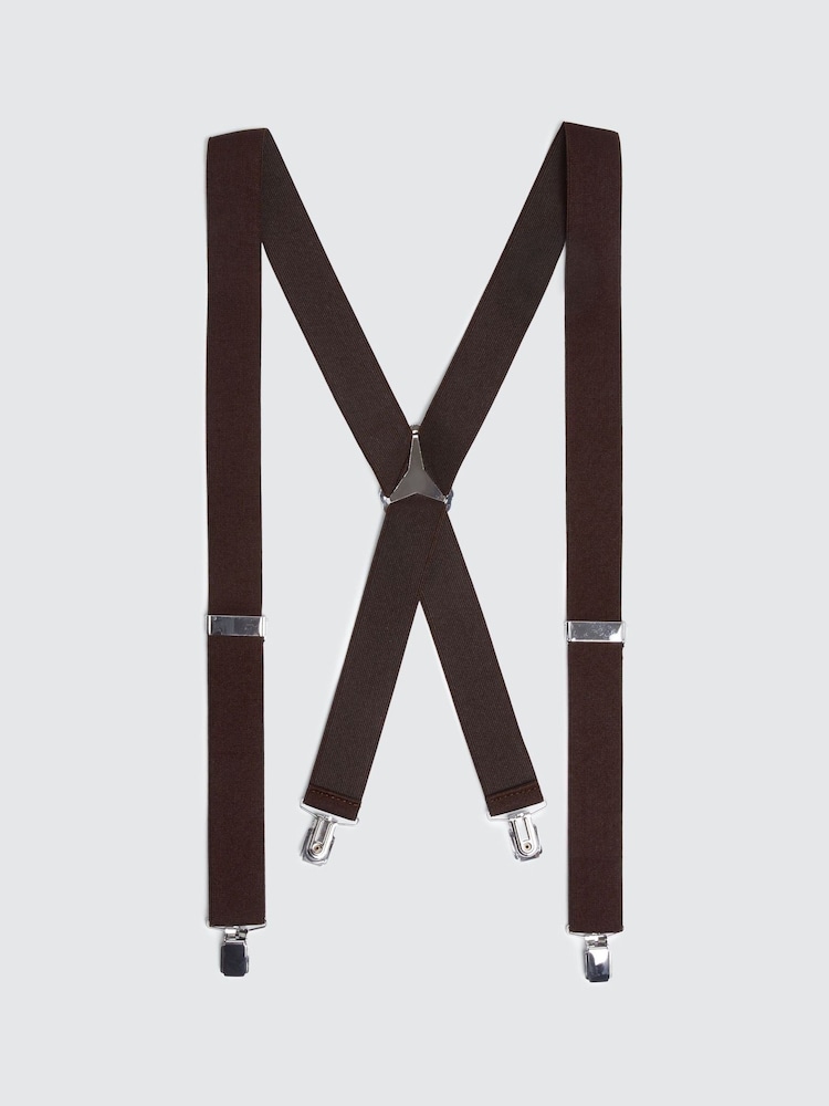 MOSS Brown Clip-On Braces - Image 1 of 1 MOSS Brown Clip-On Braces - Image 1 of 1
