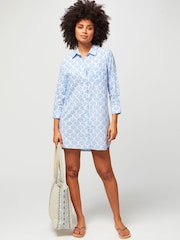 Aspiga Blue 100% Cotton Saffron Beach Shirt Cover-Up - Image 4 of 6