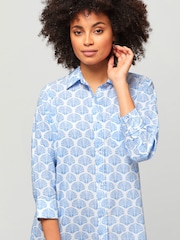 Aspiga Blue 100% Cotton Saffron Beach Shirt Cover-Up - Image 5 of 6