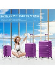 Set Of 2 Large Check-In & Small Carry-On Hardcase Travel Suitcase - Image 6 of 7