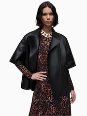 AllSaints Black Bayla Bonded Jacket - Image 2 of 7