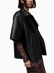 AllSaints Black Bayla Bonded Jacket - Image 4 of 7
