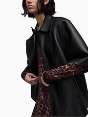 AllSaints Black Bayla Bonded Jacket - Image 5 of 7