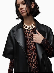 AllSaints Black Bayla Bonded Jacket - Image 6 of 7