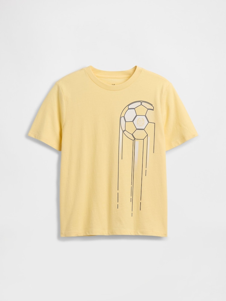 Gap Yellow Football Skate Graphic Short Sleeve T-Shirt (4-13yrs) - Image 1 of 2