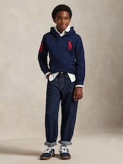 Polo Ralph Lauren Blue Varsity Logo Jersey Hoodie - Image 2 of 5
