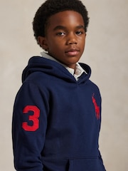 Polo Ralph Lauren Blue Varsity Logo Jersey Hoodie - Image 3 of 5