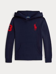 Polo Ralph Lauren Blue Varsity Logo Jersey Hoodie - Image 4 of 5