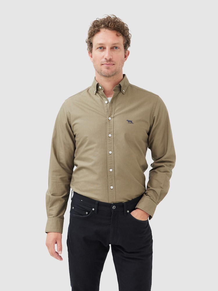 Rodd & Gunn Green Oxford Slim Fit Shirt - Image 1 of 4