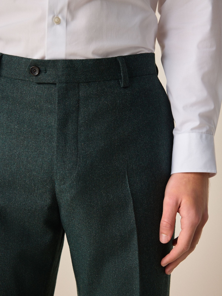 Green Slim Fit Wool Blend Donegal Suit Trousers - Image 4 of 9