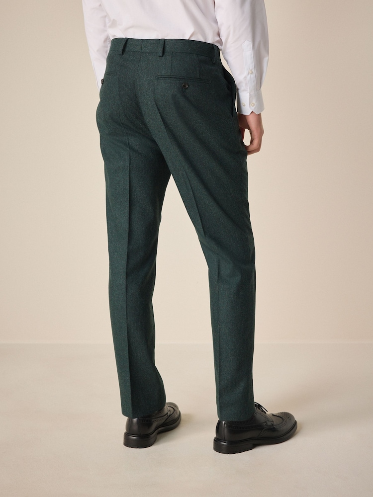 Green Slim Fit Wool Blend Donegal Suit Trousers - Image 5 of 9