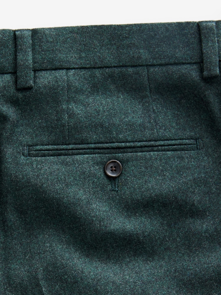 Green Slim Fit Wool Blend Donegal Suit Trousers - Image 8 of 9