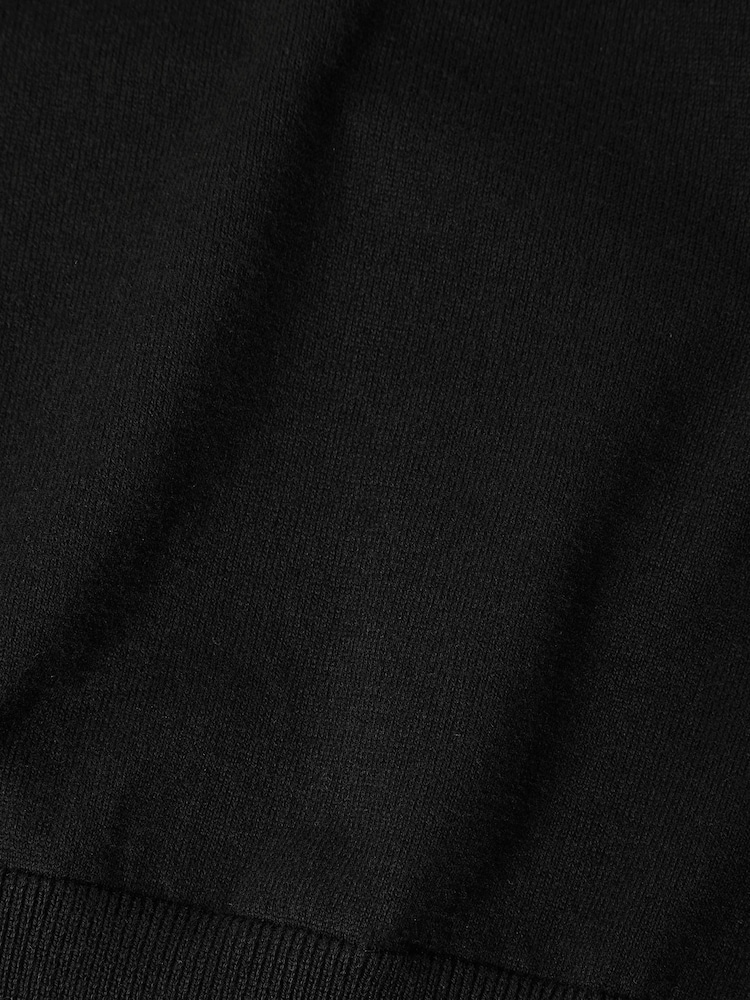 Black Regular Knitted Long Sleeve Polo Shirt - Image 5 of 5 Black Regular Knitted Long Sleeve Polo Shirt - Image 5 of 5