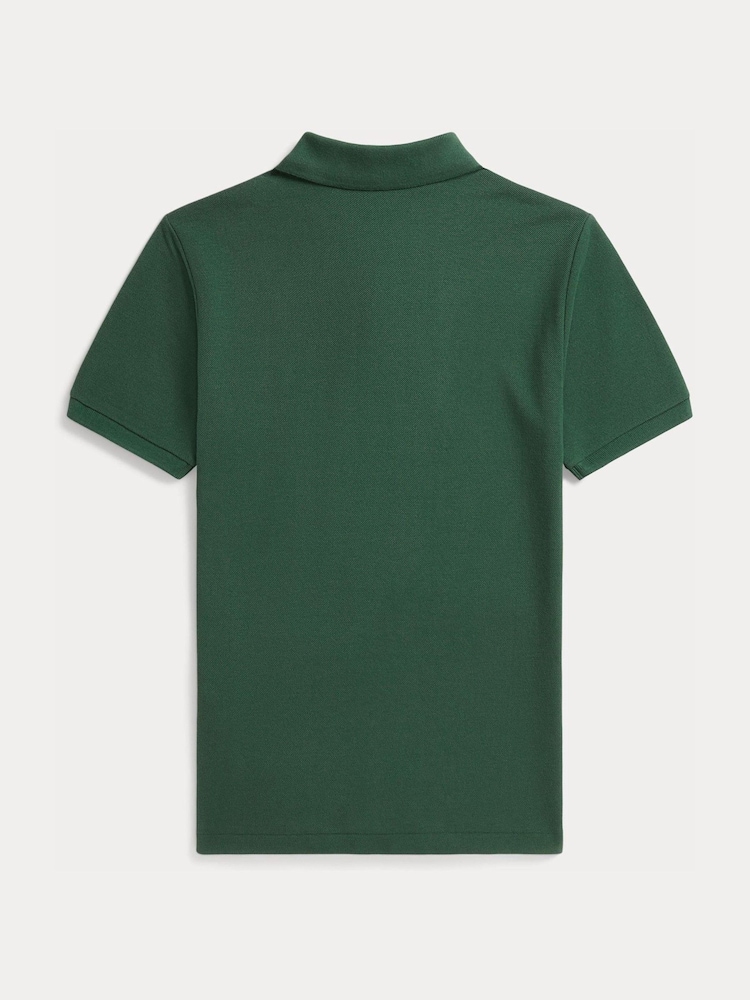 Polo Ralph Lauren Dark Green Cotton Pique Polo Shirt - Image 2 of 2 Polo Ralph Lauren Dark Green Cotton Pique Polo Shirt - Image 2 of 2