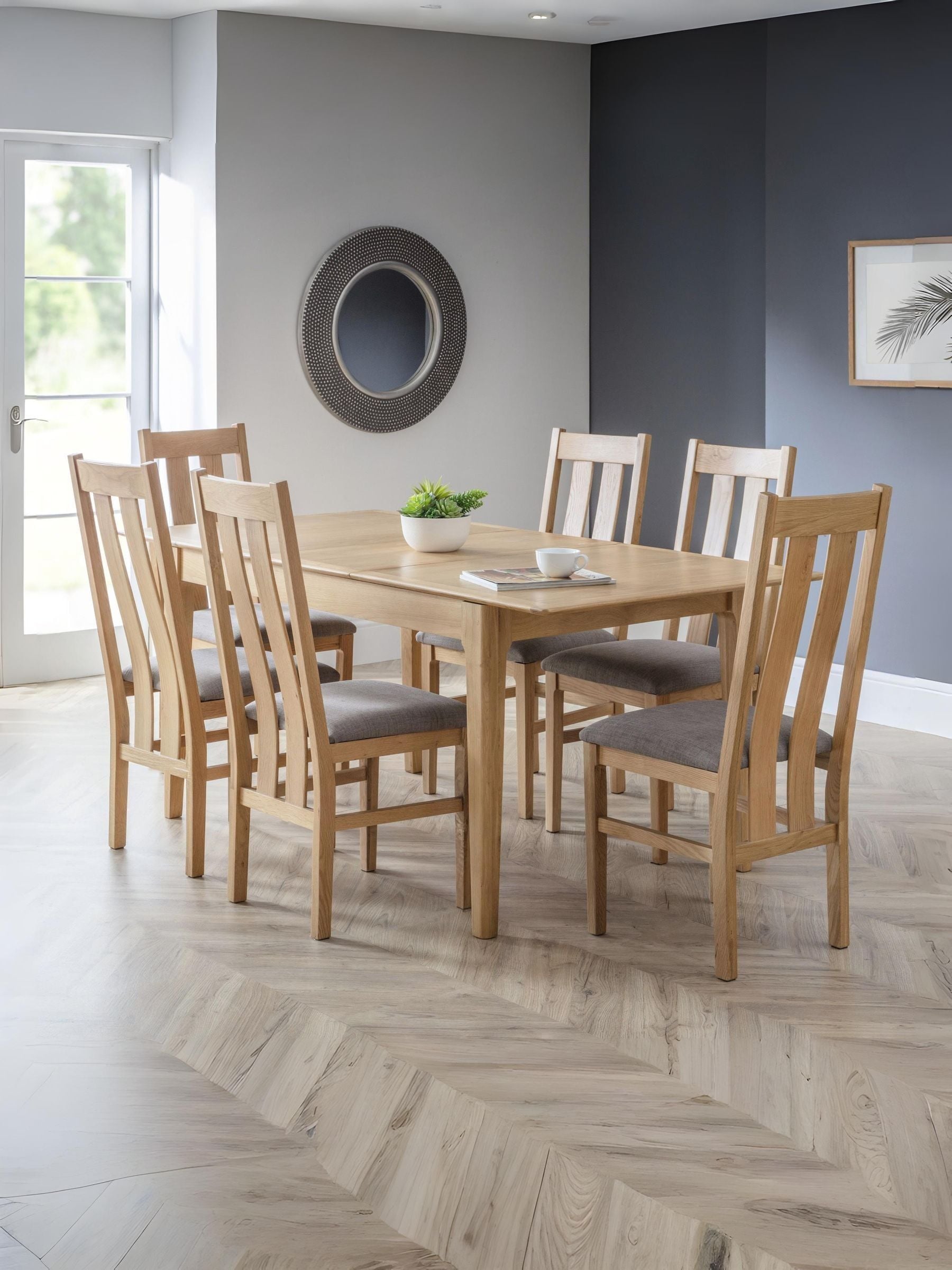 Julian Bowen Cotswold Set Of 2 Oak And Veener Grey Dining Chair - Image 6