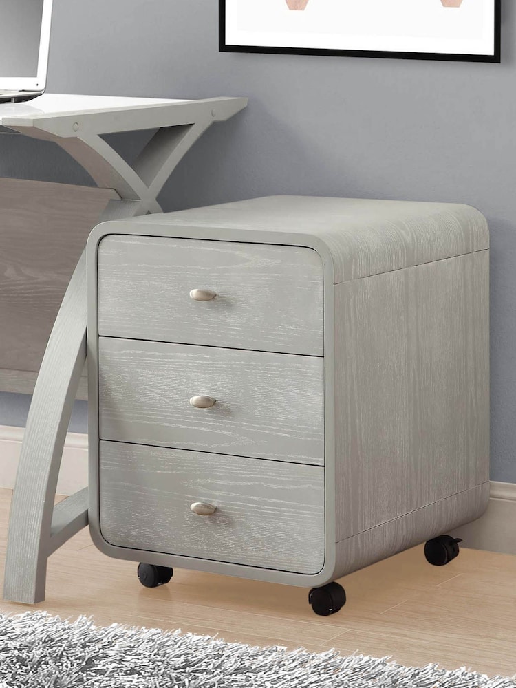 Jual Grey Helsinki 3 Drawer Wooden Side Table - Image 1 of 5