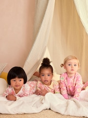 Rose/Jaune - 100Pyjama Fleuri Snuggle % coton 3 Lot (9mths-16yrs) - Image 2 de 12