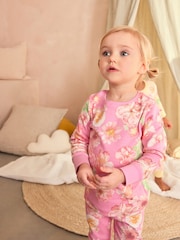 Rose/Jaune - 100Pyjama Fleuri Snuggle % coton 3 Lot (9mths-16yrs) - Image 5 de 12