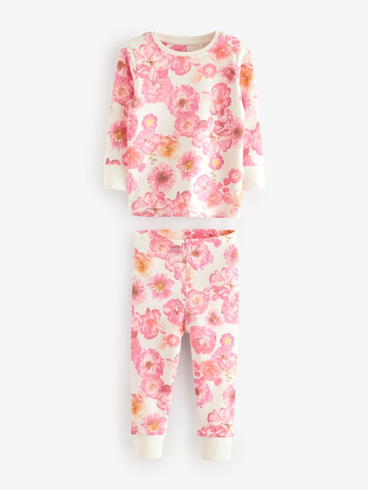 Rose/Jaune - 100Pyjama Fleuri Snuggle % coton 3 Lot (9mths-16yrs) - Image 8 of 12