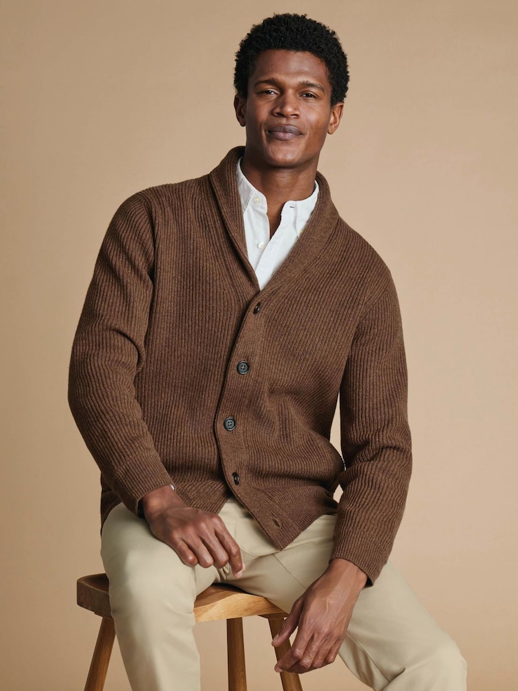 Azul - Cárdigan grueso de merino con cuello chal de Charles Tyrwhitt - Imagen 2 de 6 Azul - Cárdigan grueso de merino con cuello chal de Charles Tyrwhitt - Imagen 2 de 6