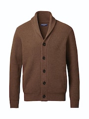 Azul - Cárdigan grueso de merino con cuello chal de Charles Tyrwhitt - Imagen 4 de 6
