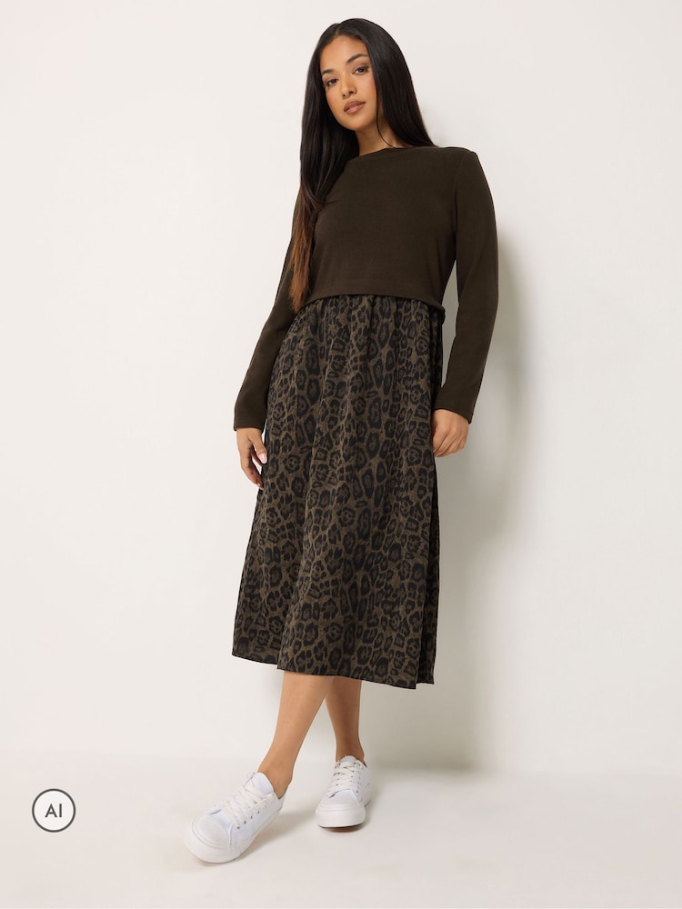M&Co Petite Animal Print 2 in 1 Midi Dress - 6의 이미지 2