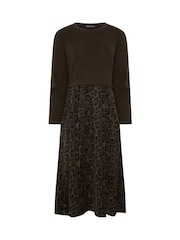 M&Co Petite Animal Print 2 in 1 Midi Dress - 6의 이미지 5