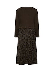 M&Co Petite Animal Print 2 in 1 Midi Dress - 6의 이미지 6