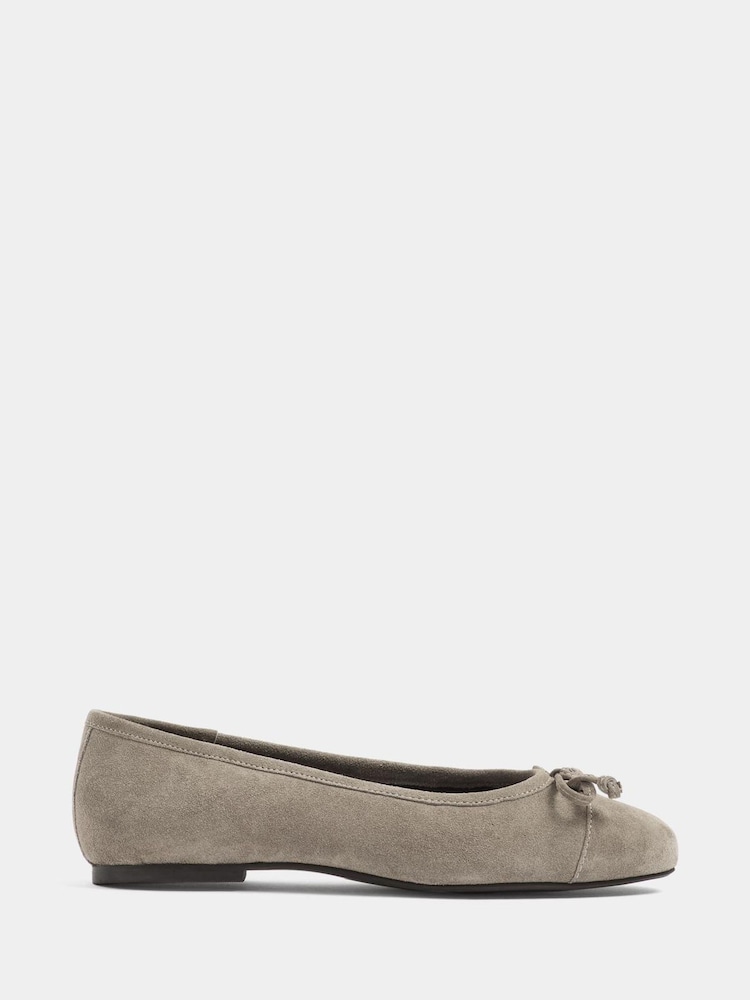 Long Tall Sally Natural Suede Ballerina Pumps - Image 2 of 5