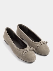Long Tall Sally Natural Suede Ballerina Pumps - Image 4 of 5