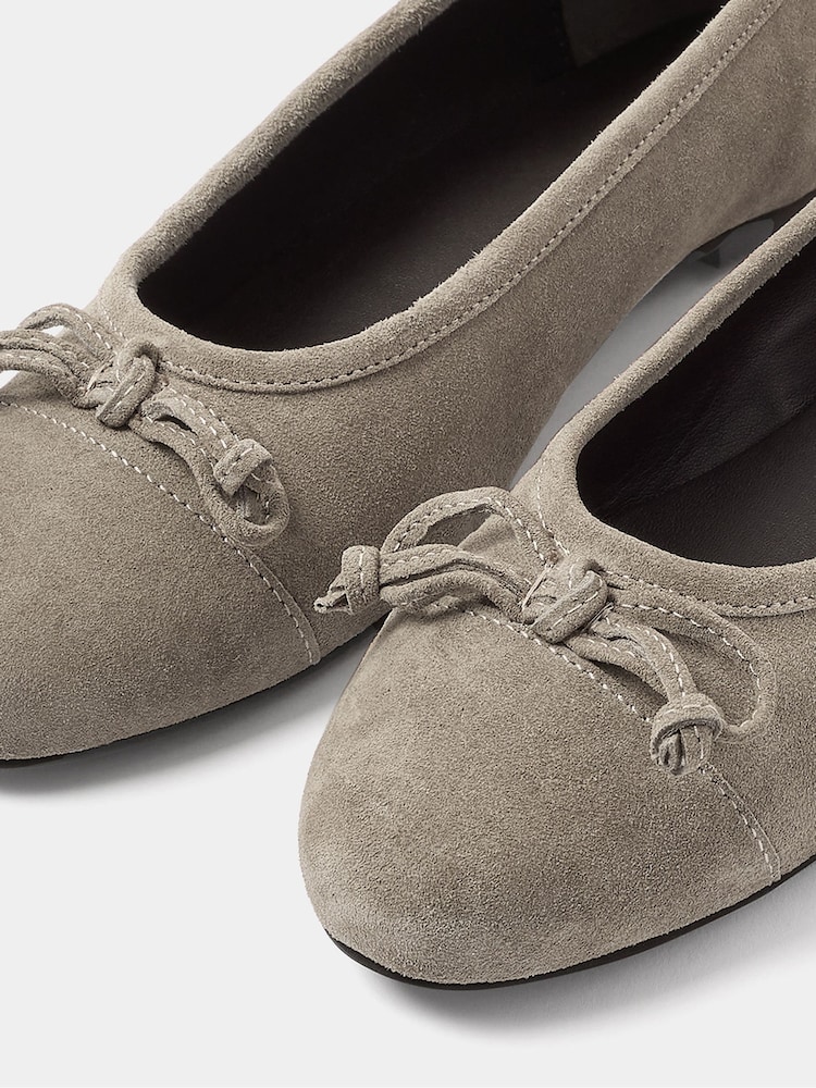 Long Tall Sally Natural Suede Ballerina Pumps - Image 5 of 5
