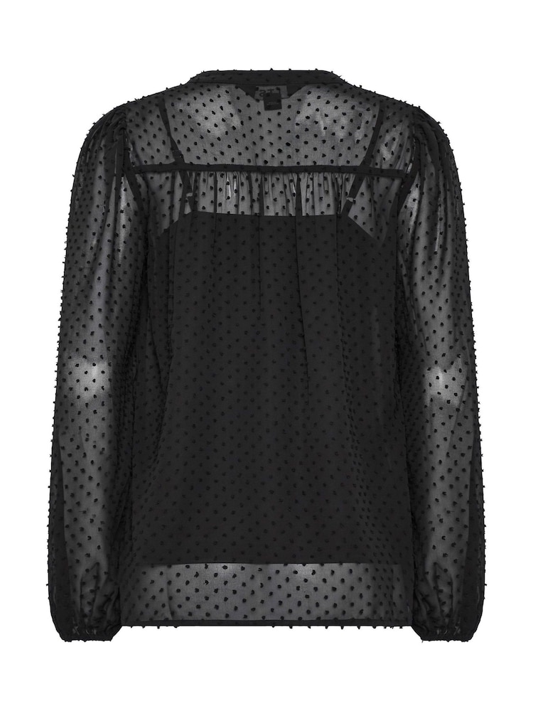 Long Tall Sally Black Dobby Button Through Blouse - Image 6 of 6 Long Tall Sally Black Dobby Button Through Blouse - Image 6 of 6