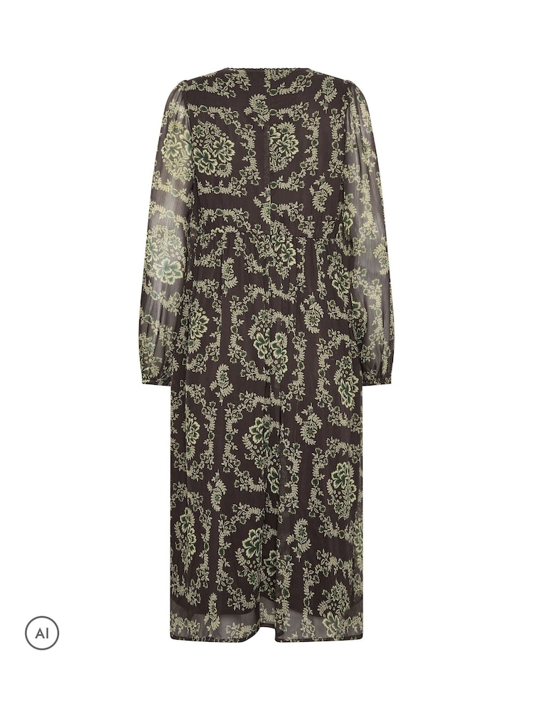 PixieGirl Petite Floral Tie Neck Tiered Midi Dress - صورة 6 من 6 PixieGirl Petite Floral Tie Neck Tiered Midi Dress - صورة 6 من 6