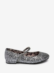 Silver Glitter Standard Fit (F) Mary Jane Occasion Shoes - Image 1 of 5