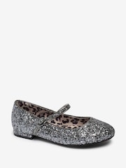 Silver Glitter Standard Fit (F) Mary Jane Occasion Shoes - Image 2 of 5
