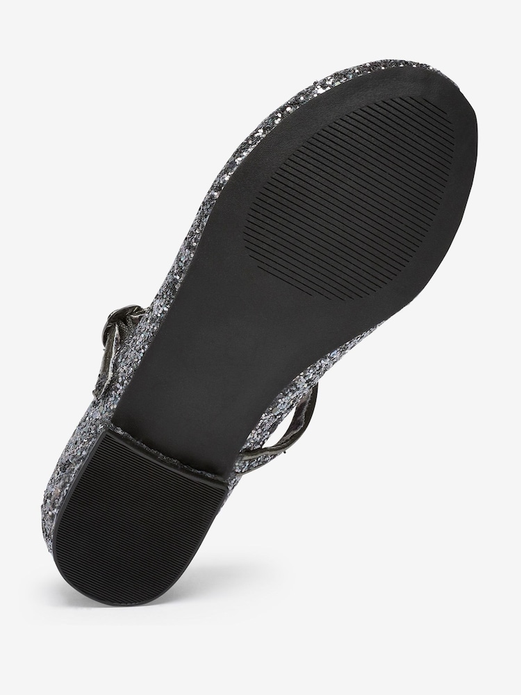 Silver Glitter Standard Fit (F) Mary Jane Occasion Shoes - Image 5 of 5