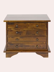 Laura Ashley Dark Chestnut Garrat 6 Drawer Side Table - Image 2 of 5