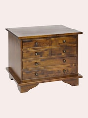 Laura Ashley Dark Chestnut Garrat 6 Drawer Side Table - Image 3 of 5