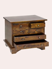 Laura Ashley Dark Chestnut Garrat 6 Drawer Side Table - Image 4 of 5