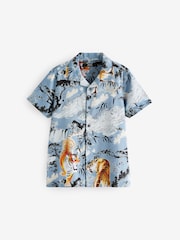 Blue Short Sleeve Printed Shirt (3-16yrs) - Image 1 of 4