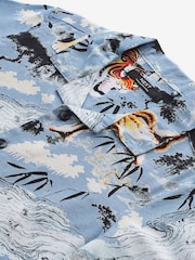 Blue Short Sleeve Printed Shirt (3-16yrs) - Image 3 of 4