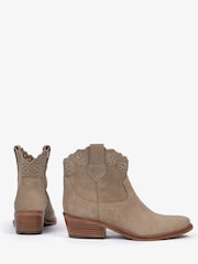 Penelope Chilvers Cream Cali Broderie Suede Cowboy Boots - Image 3 of 5