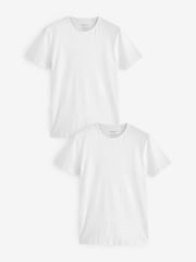 White Slim Fit 100% Cotton Layering T-Shirts 2 Pack - Image 1 of 6