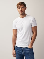 White Slim Fit 100% Cotton Layering T-Shirts 2 Pack - Image 2 of 6